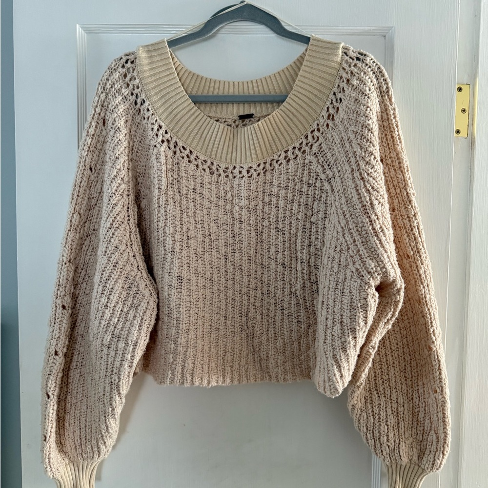 Free people Cozy Cream Knit Sweater
